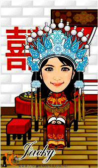 Digital Caricature Drawing - Traditional Female Wedding Theme